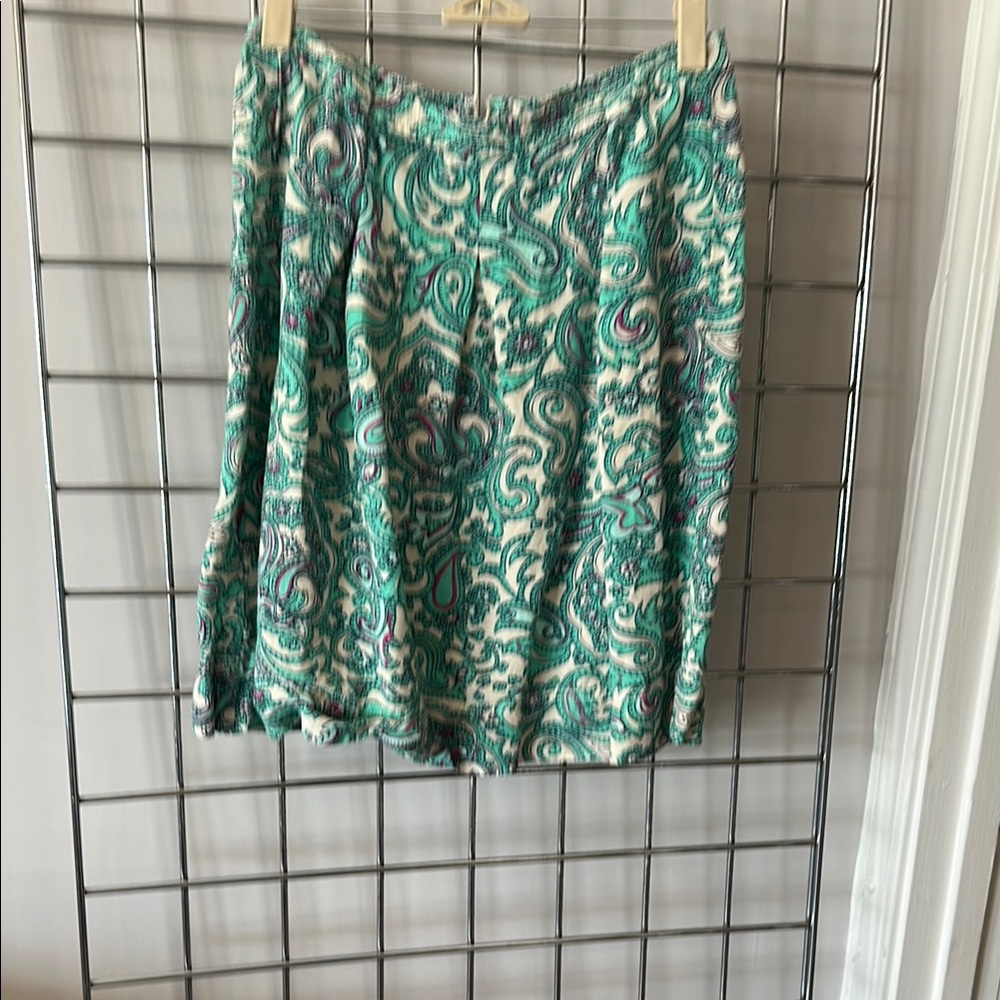 LOFT Teal Bubble Skirt Knee-Length Casual